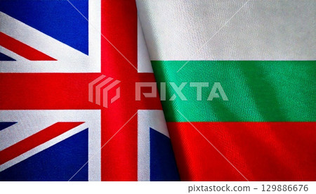 British and Bulgarian flags. 129886676