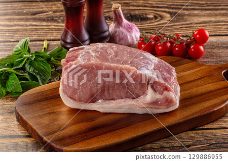 Raw pork meat fillet piece Raw pork meat fillet piece 129886955