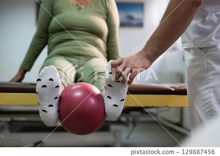 Leg Therapy Exercise with Ball Leg Therapy Exercise with Ball 129887456