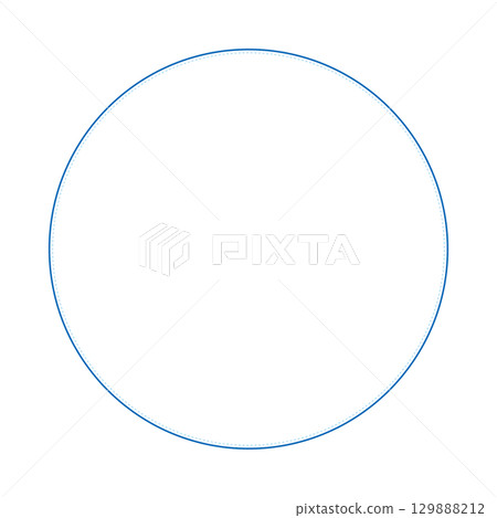 Simple and cute blue circle frame illustration 129888212
