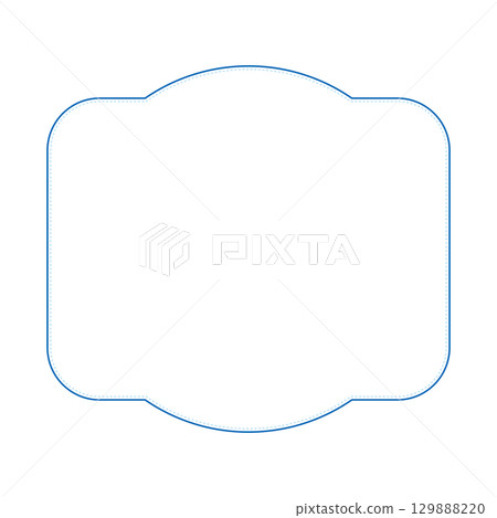 Simple and cute blue frame illustration 129888220