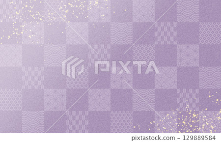 Respect for the Aged Day purple Japanese pattern gold powder checkered background Respect for the Aged Day purple Japanese pattern gold powder checkered background 129889584