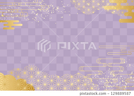 Respect for the Aged Day purple Japanese pattern gold luxury cloud checkered background Respect for the Aged Day purple Japanese pattern gold luxury cloud checkered background 129889587