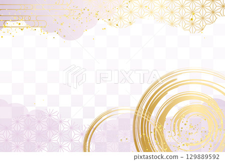 Respect for the Aged Day purple brush Japanese pattern gold luxury cloud checkered background Respect for the Aged Day purple brush Japanese pattern gold luxury cloud checkered background 129889592