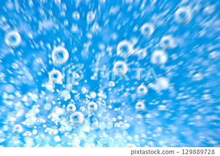 Water. Movement of air bubbles blue beautiful abstract underwater background Water. Movement of air bubbles blue beautiful abstract underwater background 129889728