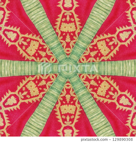 Embroidery and batik design concept. Antique art for clothing print, sublimation block, interior decoration idea. Abstract pattern for the carpet background Embroidery and batik design concept. Antique art for clothing print, sublimation block, interior decoration idea. Abstract pattern for the carpet background 129890308