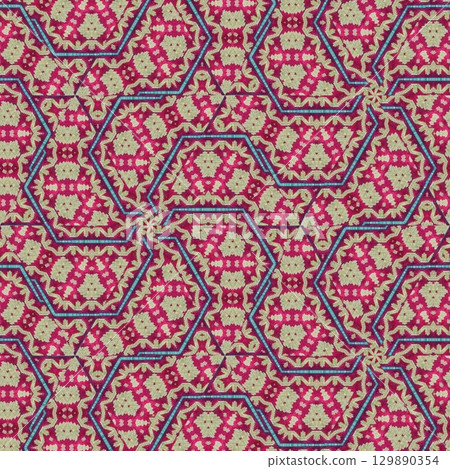 Embroidery and batik design concept. Antique art for clothing print, sublimation block, interior decoration idea. Abstract pattern for the carpet background Embroidery and batik design concept. Antique art for clothing print, sublimation block, interior decoration idea. Abstract pattern for the carpet background 129890354