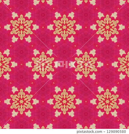 Embroidery and batik design concept. Antique art for clothing print, sublimation block, interior decoration idea. Abstract pattern for the carpet background 129890380