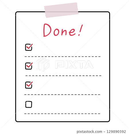 Checklist with checkboxes, task list, to-do list. Simple icon set Checklist with checkboxes, task list, to-do list. Simple icon set 129890392