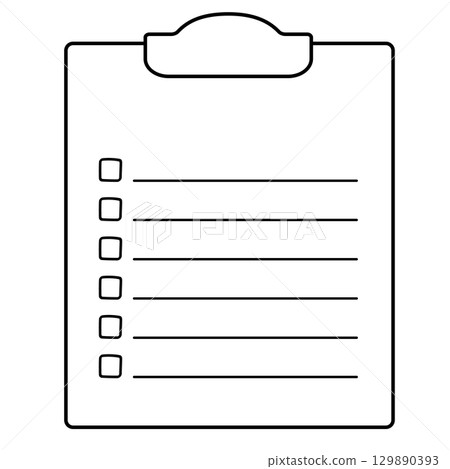 Checklist with checkboxes, TODO list, task list. Simple icon set 129890393