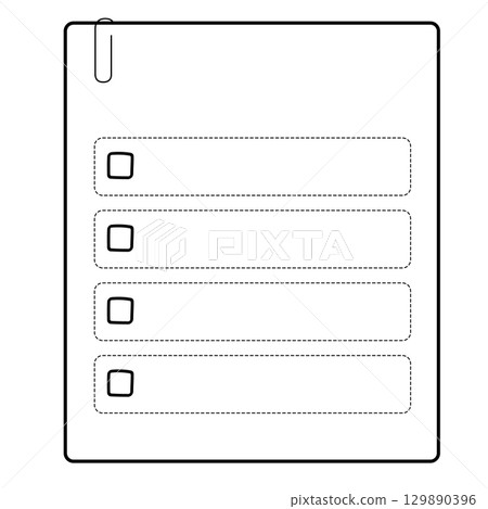 Checklist with checkboxes, TODO list, task list. Simple icon set 129890396