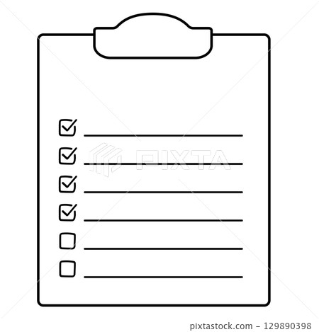 Checklist with checkboxes, TODO list, task list. Simple icon set Checklist with checkboxes, TODO list, task list. Simple icon set 129890398