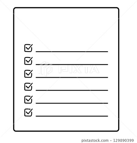 Checklist with checkboxes, TODO list, task list. Simple icon set Checklist with checkboxes, TODO list, task list. Simple icon set 129890399