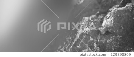 Abstract black and white crystal background. Banner format. Macro Abstract black and white crystal background. Banner format. Macro 129890809