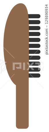 棕色的髮刷圖示說明 棕色的髮刷圖示說明 129890934