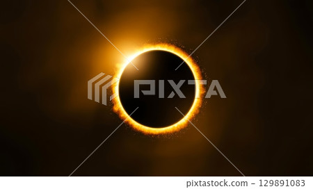 dramatic solar eclipse with a bright corona against a dark background dramatic solar eclipse with a bright corona against a dark background 129891083