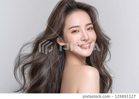 擁有美麗秀發的女性：改善髮質“AI 生成的圖像” 129891127