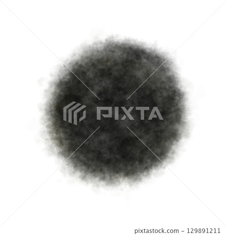 Round black smoke texture background with soft edges and transparent center for design overlay or creative compositions 129891211
