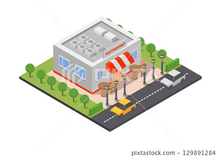 Isometric shopping mall 129891284