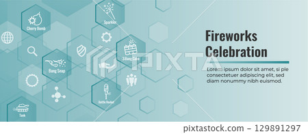 Fireworks and Independence Day Icon Set Web Header Banner Fireworks and Independence Day Icon Set Web Header Banner 129891297