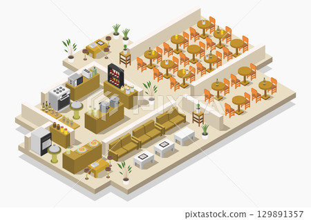 Isometric fast food Isometric fast food 129891357