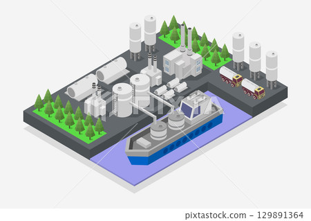Isometric seaport 129891364