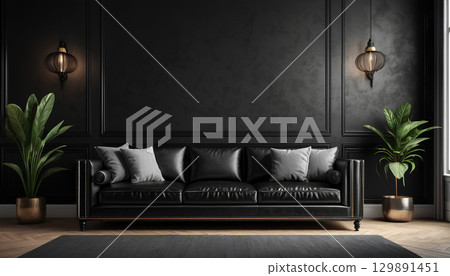 mock up poster frame on dark brick wall mock up poster frame on dark brick wall 129891451