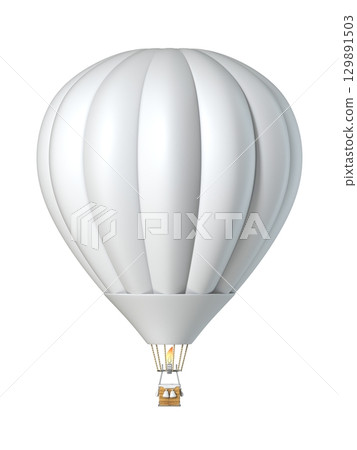White hot air balloon 3D White hot air balloon 3D 129891503