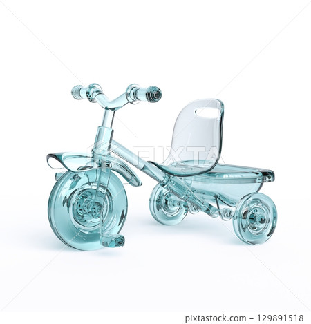 Glass fragile tricycle 3D Glass fragile tricycle 3D 129891518