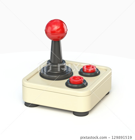 Vintage video game joystick 3D Vintage video game joystick 3D 129891519