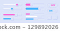 Vector set of scroll bars, volume or brightness sliders for website or web page 129892026