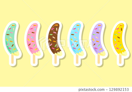 巧克力香蕉套裝貼紙 129892153