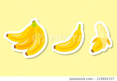 Banana illustration set stickers 129892157