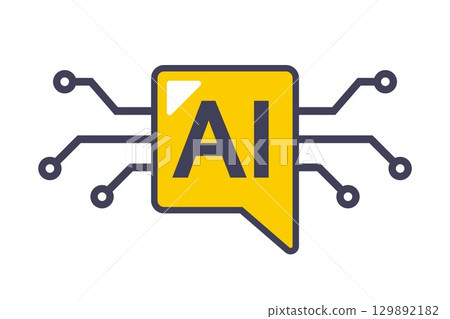 yellow icon ai. artificial 129892182