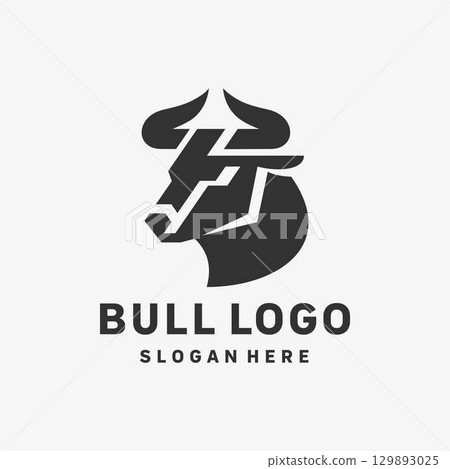Abstract Bull Motion Logo Design 129893025