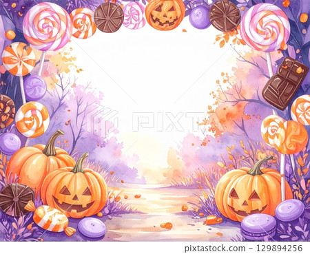 Halloween pumpkin background material 129894256