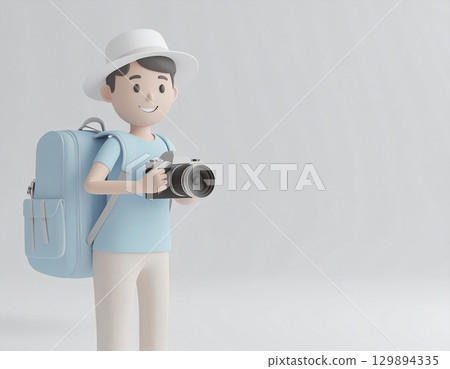 一個人在旅遊目的地用相機拍照 一個人在旅遊目的地用相機拍照 129894335