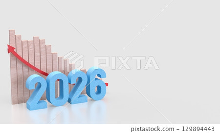 The 2026 for New year or Business Plan concept 3d Rendering. The 2026 for New year or Business Plan concept 3d Rendering. 129894443