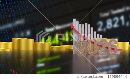 The 2026 for New year or Business Plan concept 3d Rendering. The 2026 for New year or Business Plan concept 3d Rendering. 129894444
