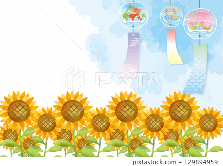 夏季向日葵背景 夏季向日葵背景 129894959