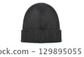 Blank ribbed winter beanie mockup, isolated front view 129895055