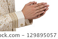 Blank sherwani cuff detail worn, isolated 129895057