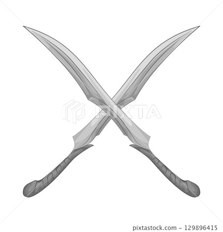 Illustration of Crossed Sword Illustration of Crossed Sword 129896415