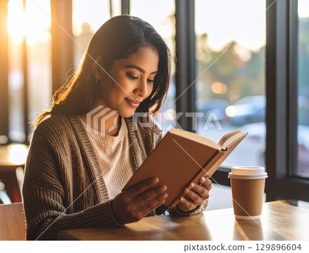 A woman reading 129896604