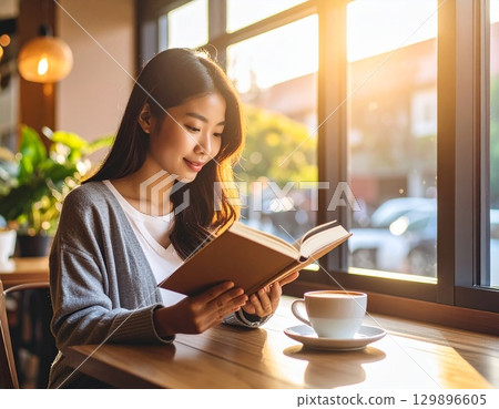 A woman reading 129896605