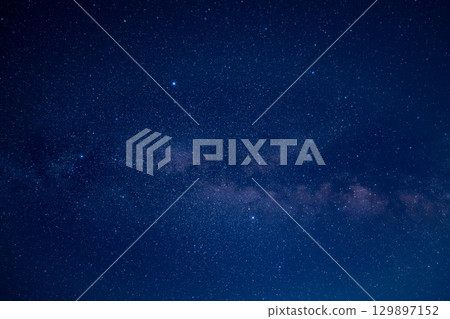 The Summer Triangle and the Milky Way in the night sky The Summer Triangle and the Milky Way in the night sky 129897152