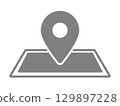地圖和地圖釘（輪廓圖示） 129897228