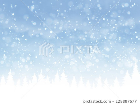 雪夜空中漂浮的樹影 雪夜空中漂浮的樹影 129897677