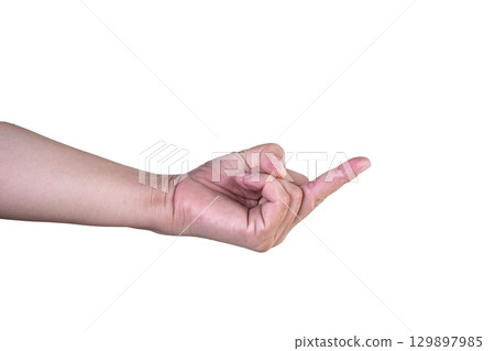 hand on isolated background clipping path hand on isolated background clipping path 129897985