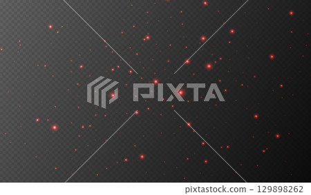 Red sparkling stars, shiny particles light effect, transparent flying stardust texture Red sparkling stars, shiny particles light effect, transparent flying stardust texture 129898262